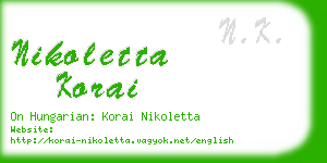 nikoletta korai business card